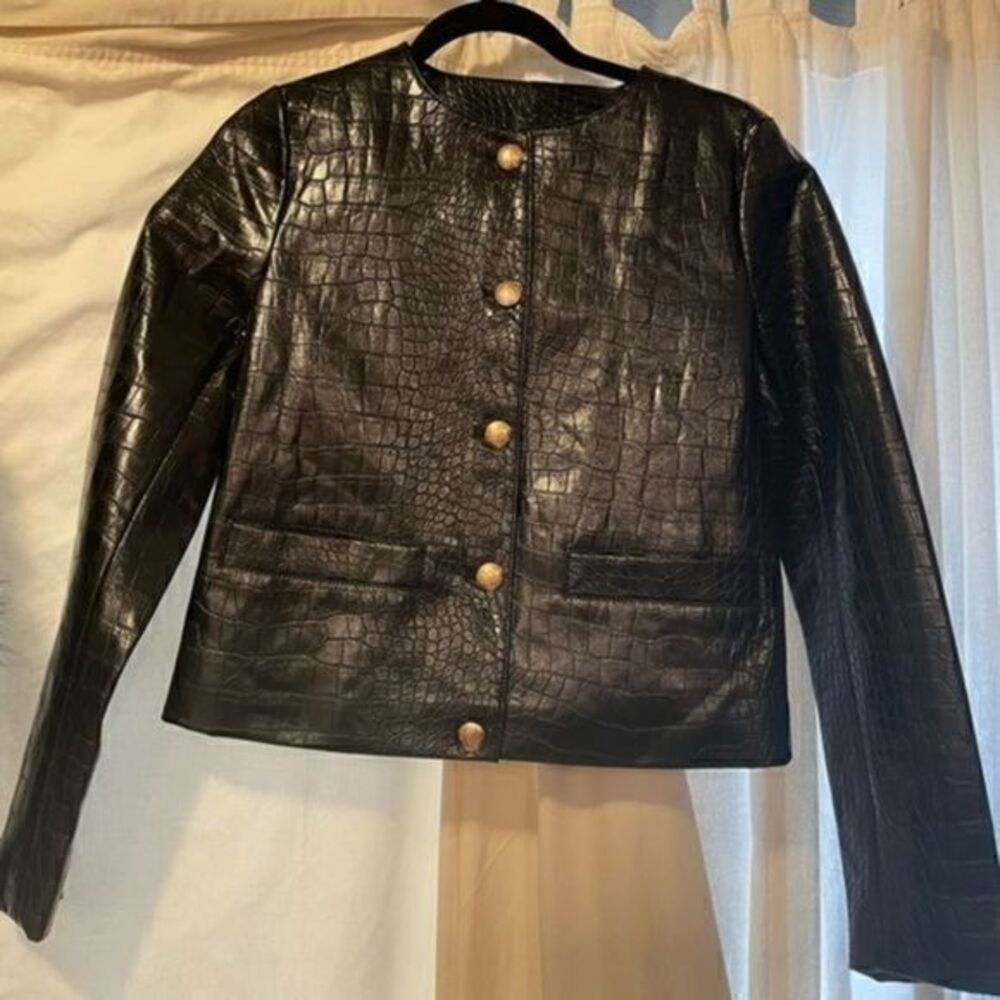 Mariel black jacket with gold buttons​​​​​